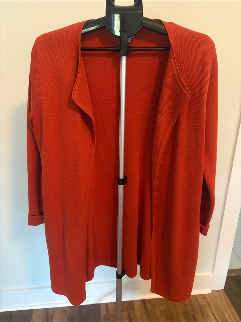 J Crew Burnt Orange Women's Open-Front Red Sweater Cardigan